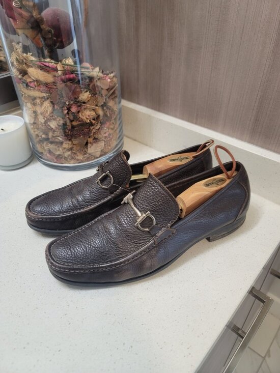 Salvatore Ferragamo Grandioso Bit Brown Leather Loafer Shoes US 11 D main image 5
